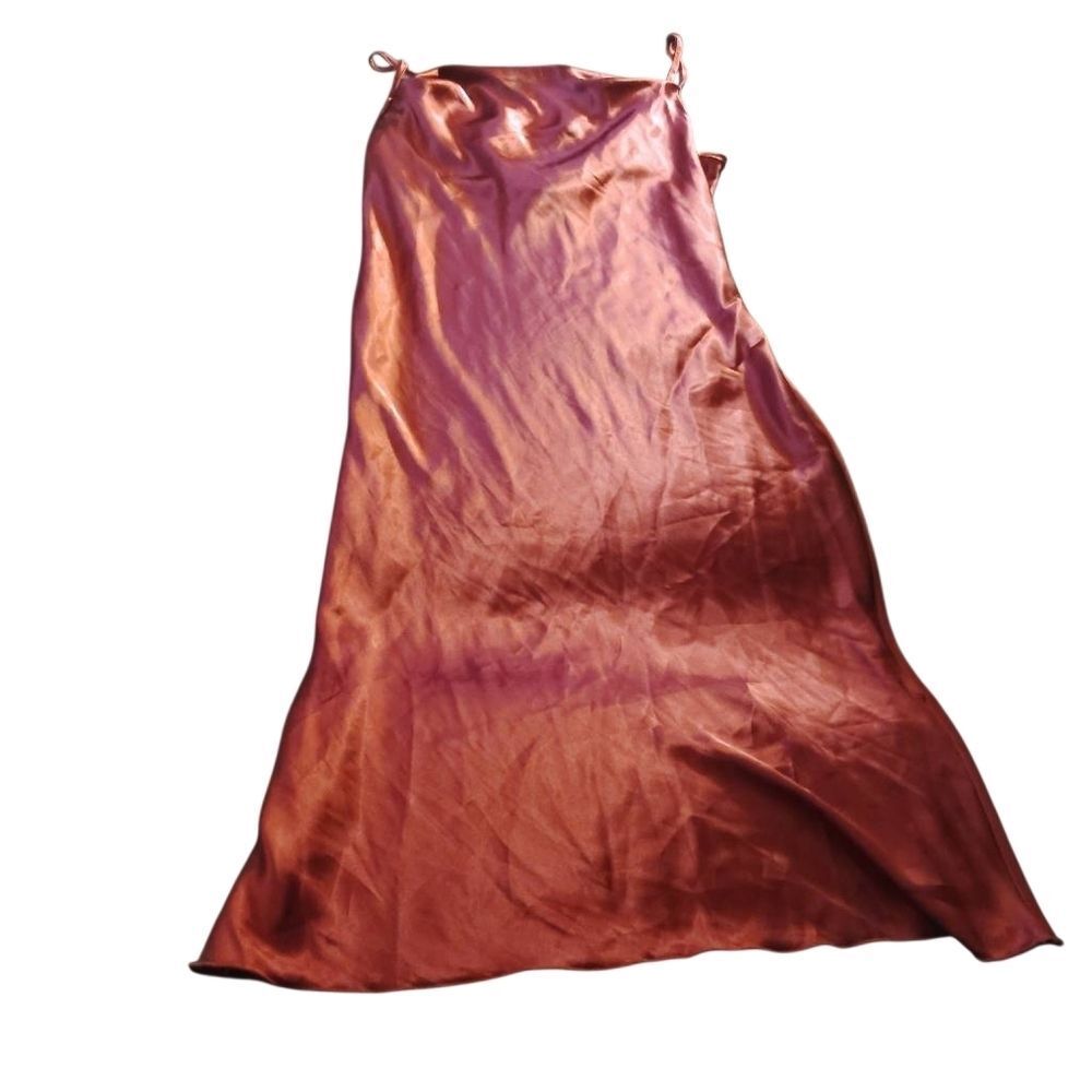 bebe Copper Satin Midi Dress